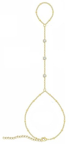 TOFBS Bracciale per Donna 18K Acciaio Inossidabile Braccialetti Vintage Stratificato Perla Dito Anello Bracciale Ipoallergenici Regolabili Personalizzato Regalo(SET B)