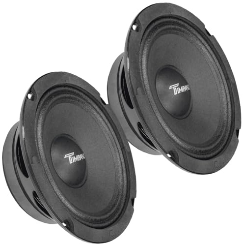 Timpano Altavoz de rango medio poco profundo de 6.5 pulgadas, 500 vatios, TPT-MR6-4 PRO, paquete de altavoces de rango medio de 6.5 ohmios, altavoz de audio profesional compacto para puertas (par)