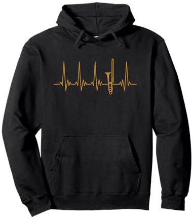 Posaune Heartbeat Blechblasinstrument Musik Posaunenspieler Pullover Hoodie