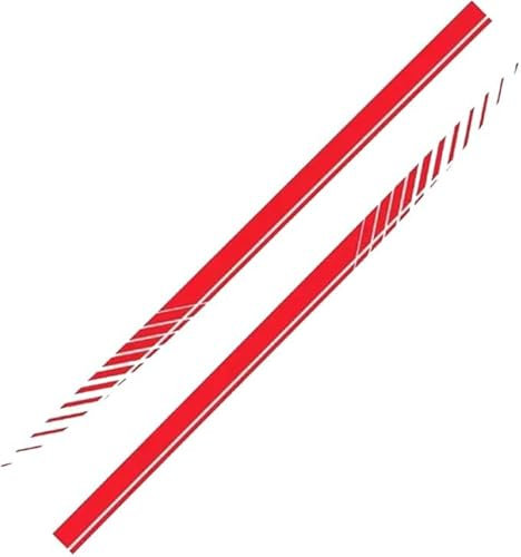 2 Stück Tuning Auto Aufkleber für die Karosserie Dekoration Streifen Für Audi A4/S4/RS4 1994-2024 Auto Körperseite Tattoo Aufkleber Wasserdicht Sticker Zubehör,C-red