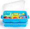2 Stück Sandkasten Sensory Bin mit Deckel und Griff, Play Sand mit Sensory Bin Spielzeug für Kinder, Portable Sensory Sandbox Container für Kinder, Kunststoff Aktivität Tray für Kleinkinder (Blau)
