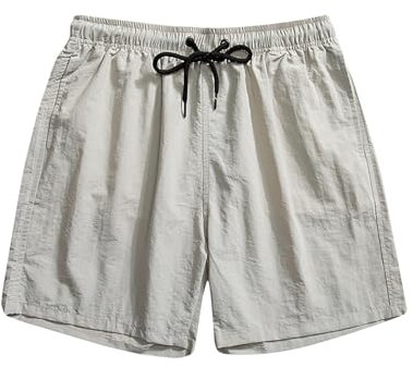 Shorts Herren Einfarbig elastischer Bund Badeshorts mit Kordelzug Männer Atmungsaktive Bermudashorts Kurze Hosen Herren Trainingshose Laufhose Sommerhose perfekt für Urlaub, Schwimmen & Surfen