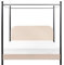 Himmelbett Metall Bouclé beige mit Lattenrost 160x200 cm modern Dannemois