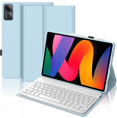WAVATA Tastatur für Redmi Pad SE 11 Zoll 2023, für Xiaomi Redmi Pad SE 2023 Hülle Tastatur Magnetische Bluetooth Abnehmbare QWERTZ Layout, Blau