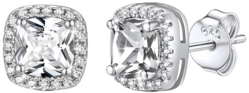 Bestyle Ohrstecker Silber 925 Damen Diamant Stein April Geschenk für Mama Freundin Valentinstag Muttertags