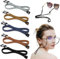 HUSHRICH 5Pcs Glasses Straps- Universal Leather Eyeglass Chain Lanyard Adjustable Spectacle Neck Cord Glasses String Holder for Men and Women