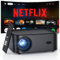 [Netflix Oficial/Dolby Audio] HAPPRUN Proyector 4K 1000 ANSI, Full HD 1080P Nativo, WiFi 6 Bluetooth5.2, Mini Proyector Portátil para Cine en Casa y Dormitorio, Enfoque Eléctrico Smart Proyector