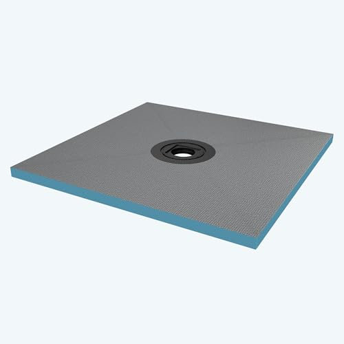 doporro Receveur à Carreler Recoupable sur Mesure pour Douche Bac de Douche avec Pente Intégrée 100x100x4cm avec Bonde AL06 Design XPS