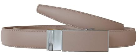 Damen Automatik Gürtel Übergrößen Echt Veganes Leder 30642 Taupe 115 cm