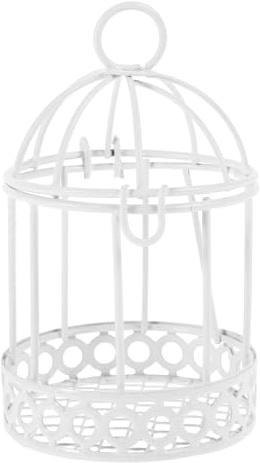 CVUTOVO Mini Vogelkäfig Deko Aufbewahrungsbox für Schmuck und Süßigkeiten Eleganter Tisch Organizer für Kinderzimmer Dekorativer Eisenkerzenhalter für Ringe