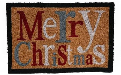 Rajani Merry Christmas Doormat - 60x40 Coir & PVC Festive Welcome Mat