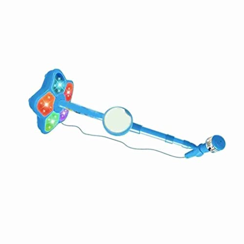 RASTKY Machine de karaoké pour Enfants avec Pied de Microphone – Microphone intégré en Plastique Léger avec Support Bleu – Jouets de karaoké pour Garçons et Filles