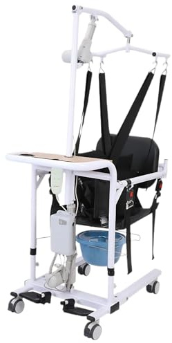 IvyLoutish Electric Patient Lift Wheelchair for The Elderly,Assisting Walking with Electric Hoist Brackets, Foldable Wheelchair Lift, Bathroom Transfer Chairs for Seniors black