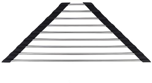 DOITOOL Escurridor Fregadero Acero Inoxidable Estante De Secado Enrollable Triangular para Platos Soporte para Esponjas Y Frutas Rejilla De Drenaje Plegable para Ahorrar Espacio