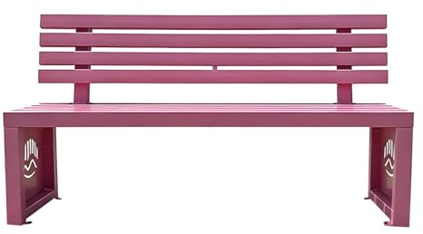 Gartenbank mit Rückenlehne Pavillonbank Verzinktes Stahlrohr Parkbank Wetterfest Geeignet für Terrassen Parks Balkone, Rasenflächen und Veranden(Pinks,120cm)