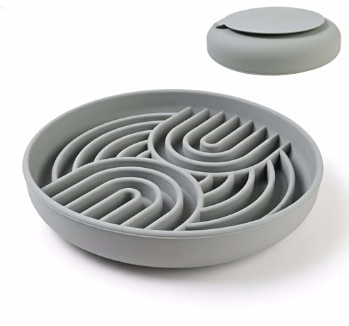 Novocloud Comedero Perro Antivoracidad y Gato de Silicona con Ventosa Antideslizante, Plato Comida Perro Ansiedad para Alimentación Lenta, Cuenco Interactivo para Evitar Asfixia y Mejorar Digestión