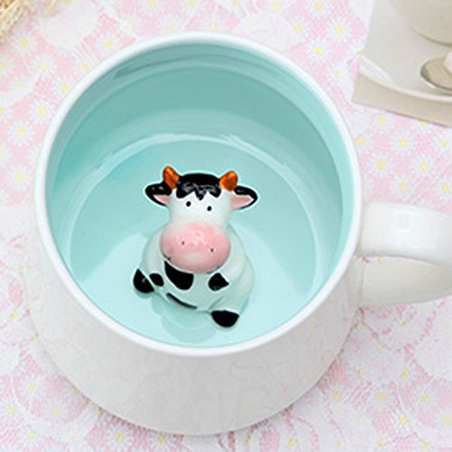 luckyse Animal Ceramic Mug – Cow Mugs – Coffee Cups, Best Christmas or Birthday Gifts for Kids, Friends or Girlfriend - Coffee or Tea Mug