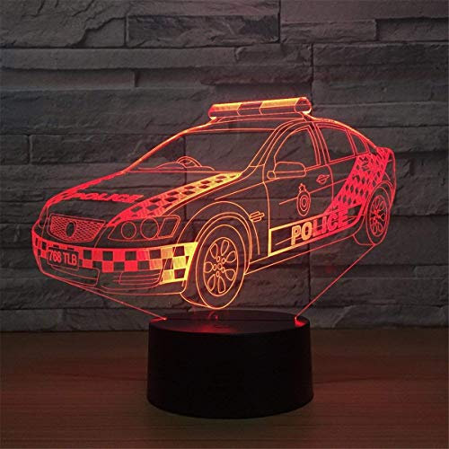 3D Polizei Auto Optical Illusions LED Lampen Tolle 7 Farbwechsel Berühren Tabelle Schreibtisch-Nacht Licht Mit USB-Kabel für Kinder Schlafzimmer Geburtstagsgeschenke Geschenk