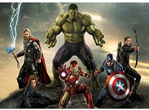 Kit de pintura de diamante 5D por número, The Avengers con diamantes de imitación bordados, punto de cruz, manualidades, decoración de pared, 40,6 x 30,4 cm (taladro completo)