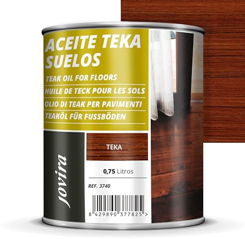 JOVIRA PINTURAS Aceite Teka Suelos, para madera exterior, terrazas, tarima, muebles jardín, Protección, restauración y cuidado de la madera Teca en intemperie exterior. (750 Mililitros) F-27B