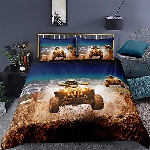 CLYDX Bettwäsche Bettbezug Set 3 Teilig Bettwäsche-Set 155 x 220 mit Reißverschluss + 2 Kissenbezüge 80 x 80 cm Gemütlich 100% Mikrofaser Bettgarnitur (Quad)