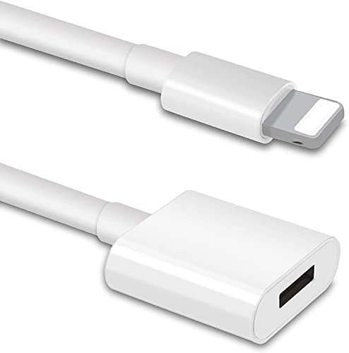 DESOFICON iPhone Charger Extension Cable Compatible for iPhone/iPad, Extender Dock Cable for Male to Female Cable Extension Adapter Pass Video, Data, Audio(6.6FT/2M White)