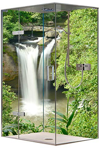 Original FLYERANDPRINT - SHOWER-PLATE, Alu-Dipond, OHNE FUGEN, Fliesenersatz, Duschrückwand, Wunschmaß, Dusche, Bad, Wandverkleidung, Wandverkleidung, DW-17-23 (Set mit 2 Platten, 100 x 200 cm)