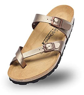 BOnova Portofino in Größe 39 Bio Champ Met bronze. Sommersandale mit Kork-Fußbett Hergestellt in der EU
