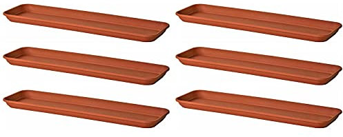 Euro3plast Artikel 1991 Inis Untersetzer 46,6 x 16,1 cm für Blumenkasten Inis 50 x 20 cm aus Kunststoff (6, Terrakotta)