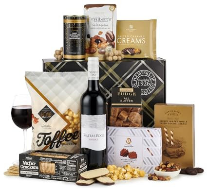 Thornton & France Sip & Snack Selection With Red Wine | Luxury Red Wine Gift Hamper With Chocolates, Biscuits & Savoury Treats | Premium Wine Hamper For Him & Her | Birthday & Celebration Gift Box