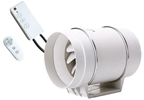 4/5/6/8/10/12 Inch Extractor Duct Fan with Remote Control Speed Controller Inline Exhaust Duct Fan Powerful Air Circulation Booster Blower for Vents Grow Tents Basement (10 Inch-247mm)
