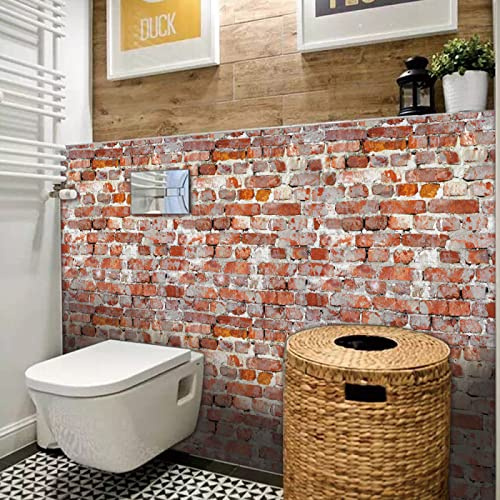 Fliesenaufkleber Bad 20x20 Roter Ziegelstein Klebefliesen Küchenrückwand Folie Selbstklebende Fliesen Fliesenaufkleber Küche Badezimmer Fliesenfolie Vinyl Selbstklebend Wasserdicht（20p）