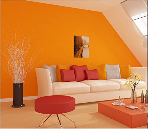 Orange Papier peint intissé 3D Couleur Unie Papier peint Moderne Minimaliste Couleur Unie Papier peint pour la maison Chambre Salon Toile de fond TV Papier peint Décoration murale 0,53 m x 9.5 m
