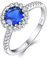 Starnny Damen Ringe Sterling Silber 925 Prinzessin Diana Kate Ringe 3A Cubic Zirkonia Verlobungsring für Damen,49 B
