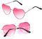 QincLing 2 Stück Herz Sonnenbrille, Fliegerbrille Damen Candy Color Retro Sonnenbrille für Partys