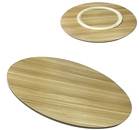 Plateau Rotatif En Bois Rond, 50cm 60cm 70cm Assiette De Service Rotative Pour La Table À Manger, Grand Plateau Tournant De Table À Manger, 360° Plateau Rotatif D'affichage ( Color : B , Size : 60cm-2
