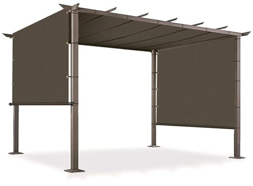 Goleray Universal-Pergola-Abdeckung mit Ösen, beschwerten Stangen, Sonnenschutz, Ersatzbezug für Veranda, Hinterhof, Pavillon, Garten, 3 x 40 cm, Braun