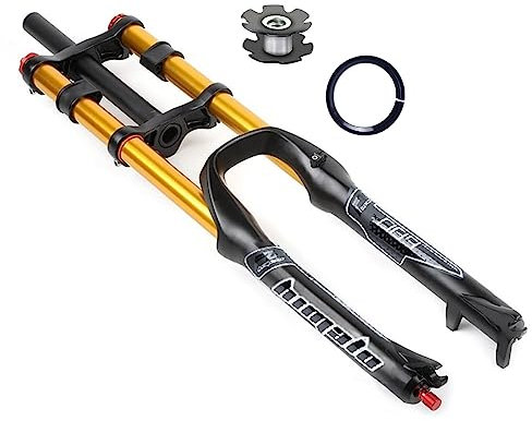 26 27,5 29 Zoll Mtb Fahrrad Federgabel Scheibenbremse Federweg 130mm Downhill-Gabel Zugstufeneinstellung Doppelte Schulter DH Luft Gerade 1-1/8 Ultraleicht Fahrrad Stoßdämpfer ( Color : Gold , Size :
