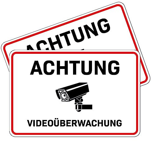Privatgrundstück schilder parken verboten - Schild parkverbotsschild privatparkplatz parken verboten - 30x20cm (Schild Achtung videoüberwachung (ALU-Dibond, 2 Stücke))