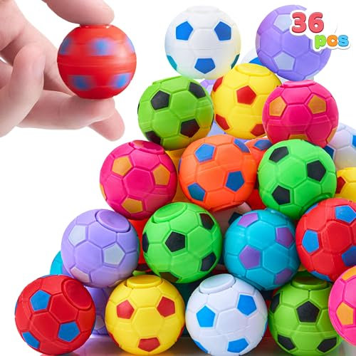 JOYIN 36 Stück Fußball Spinner Fingerspitzen Spielzeug, Fidget-Spielzeug, fußball kindergeburtstag, Kindergeburtstag Spiele, Mitgebsel Kindergeburtstag 5, 6, 7, 8, 9, 10 Jahre