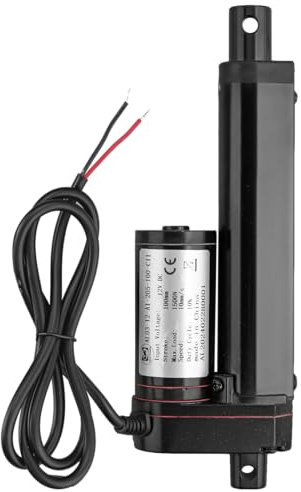AUTTGINN 1500N 100mm Linearmotor 10mm/s, 12v DC Linear Actuator Motor Elektro Zylinder Schubstangenmotor für Auto,Möbel,RV,Türöffner,Industrielle Landwirtschaft, Gefäße usw (Schwarz 100mm)