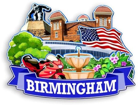 Quwsne Refrigerator Magnet Birmingham Alabama United States Fridge Magnet City Travel Souvenirs Tourist Gifts 3D Classic Landmarks Handmade Crafts Home Decoration -346, QS-WC-346