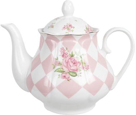 Clayre & Eef Teekanne rose Rose Kaffeekanne Landhaus Porzellan 1 l