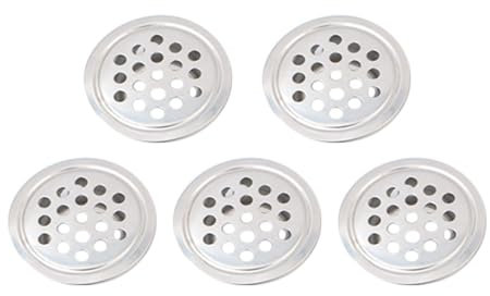POFET Rejilla De Ventilación De 5 Piezas, Rejilla De Ventilación De 19 Mm, Rejillas De Ventilación De Acero Inoxidable, Cubierta De Ventilación, para Armarios, Zapateros, Armarios