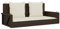 vidaXL Hängebank mit Kissen, Hängeschaukel mit Befestigungsringen, Schaukelbank für Außenbereich, Gartenschaukel, Modern, Braun Poly Rattan