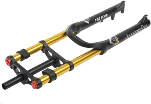 Bike Suspension Fork,E-Bike Fourche Avant,26x4.0'' Fat VTT Fourches à Suspension Descente,Double Epaule Frein à Disque 1-1/8 Fourche Droite 170mm Voyage pour ATB/BMX Neige Plage Vélo XC/AM (Black)
