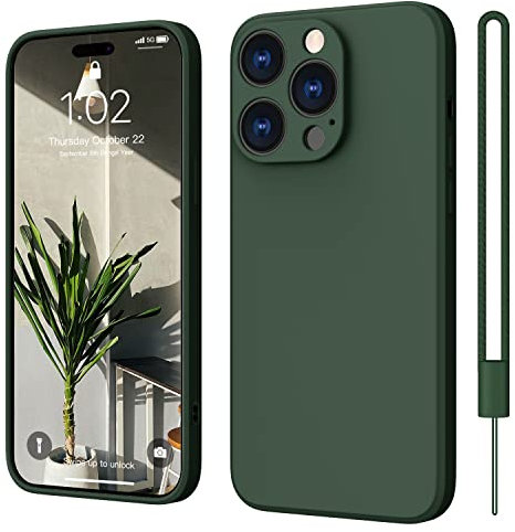 ElestBela iPhone 14 Pro Hülle Silikon, Hanyhülle iPhone 14 Pro Ultra Dünn Slim mit Microfiber, Kratzfeste Rundumschutz Case Schutzhülle Hülle für iPhone 14 Pro 6.1'' Matte Grün