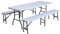 Neo Indoor Outdoor Garden Plastic Folding Table Bench Chairs Set Portable Party Picnic BBQ Camping Metal Frame