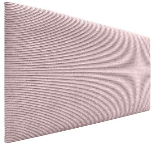 DHOME Testiera in Velluto Liscio a coste tinta unita di fascia alta Testiera imbottita moderna Letto di lusso Camera da letto imbottita (Rosa Pallido, 90 cm)