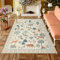 Lahome Dschungel-Kinder-Teppich für Schlafzimmer, ästhetisch, Tierbereich, Spielzimmer, Wohnzimmer, groß, waschbar, Baumteppich, beige, kein Ausfallen, weicher Indoor-Teppich für Kinder, Klassenzimmer